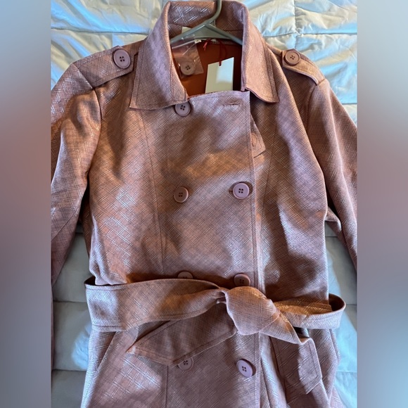 NWT Solitaire double breasted coral and silver spring jacket. Women’s size L. - Picture 3 of 10